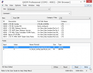 SnapCrab_QXDM Professional (COM3 4083) - [NV Browser]_2015-2-15_15-18-45_No-00